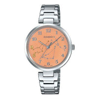 CASIO Quartz 32mm Yellow Constellation Dial Silver Stainless Steel Case Watch Analog LTP-E10D-4A
