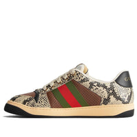 Gucci Screener Python-embossed Leather Sneakers 'Beige Black Brown' 698605-19YC0-9781