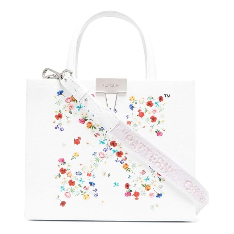 (WMNS) Off-White Arrows Flowers Pattern BoxHandholdBag OWNA059R21LEA0020184