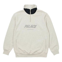 Palace Rib 1/4 Zip Funnel 'Grey Marl' P23CS256