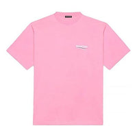 Men's Balenciaga Logo Printing Short Sleeve Pink 641675TJVF75713