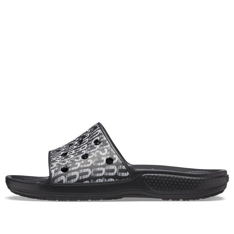 Crocs Classic Logo Motion Slides 'Black White' 206124-066