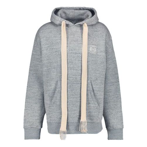 Men's LOEWE Anagram Embroidered hooded Long Sleeves Gray H6109701SI