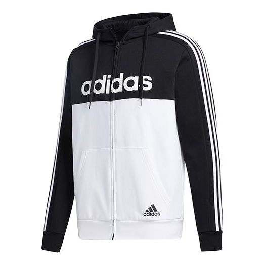 adidas Colorblock hooded Sports Cardigan White GD5503
