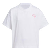 (GS) adidas Pemslou AP T-Shirt Asia Sizing 'White Pink' JF3861