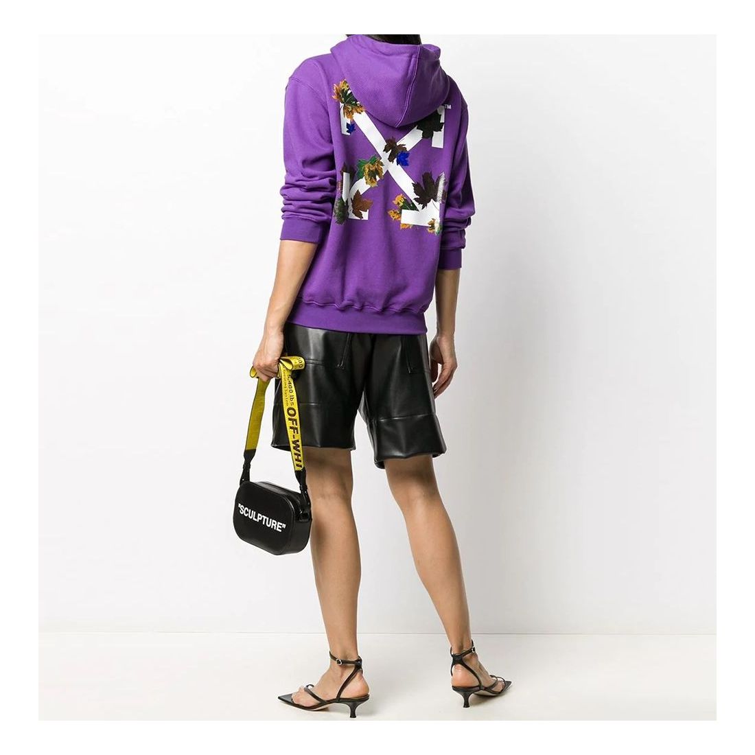 (WMNS) Off-White Leaves Arrow Drawstring Hood Purple Hoodie OWBB032E20JER0033501