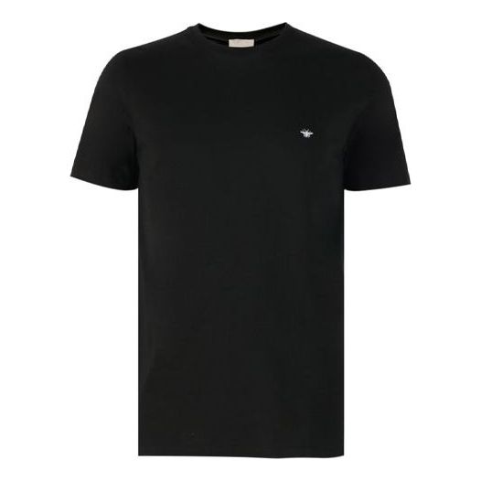 DIOR Cotton Bee Embroidered Short Sleeve For Men Black 733J603B0589-C980