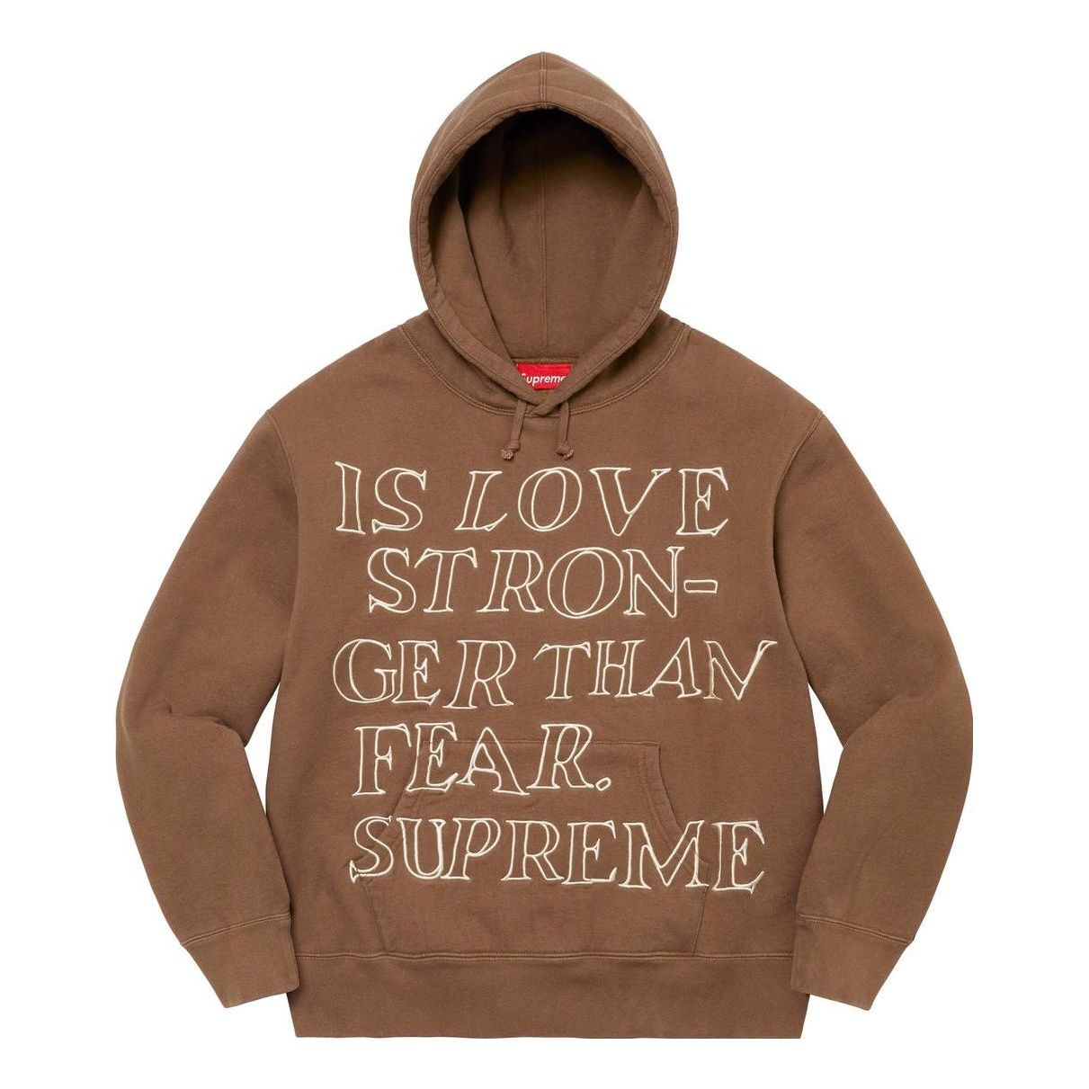 Supreme Stronger Than Fear Hooded Sweatshirt 'Brown White' SUP-SS23-083