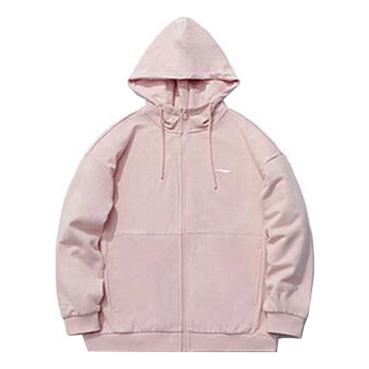 Li-Ning Living Series Alphabet Embroidered Solid Color Sports Hoodie Pink AWDQD26-2