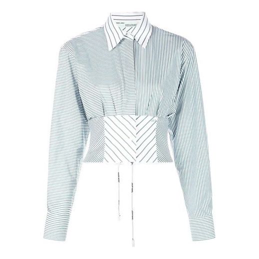 (WMNS) Off-White Striped Corset Shirt OWGA052R19A550749943