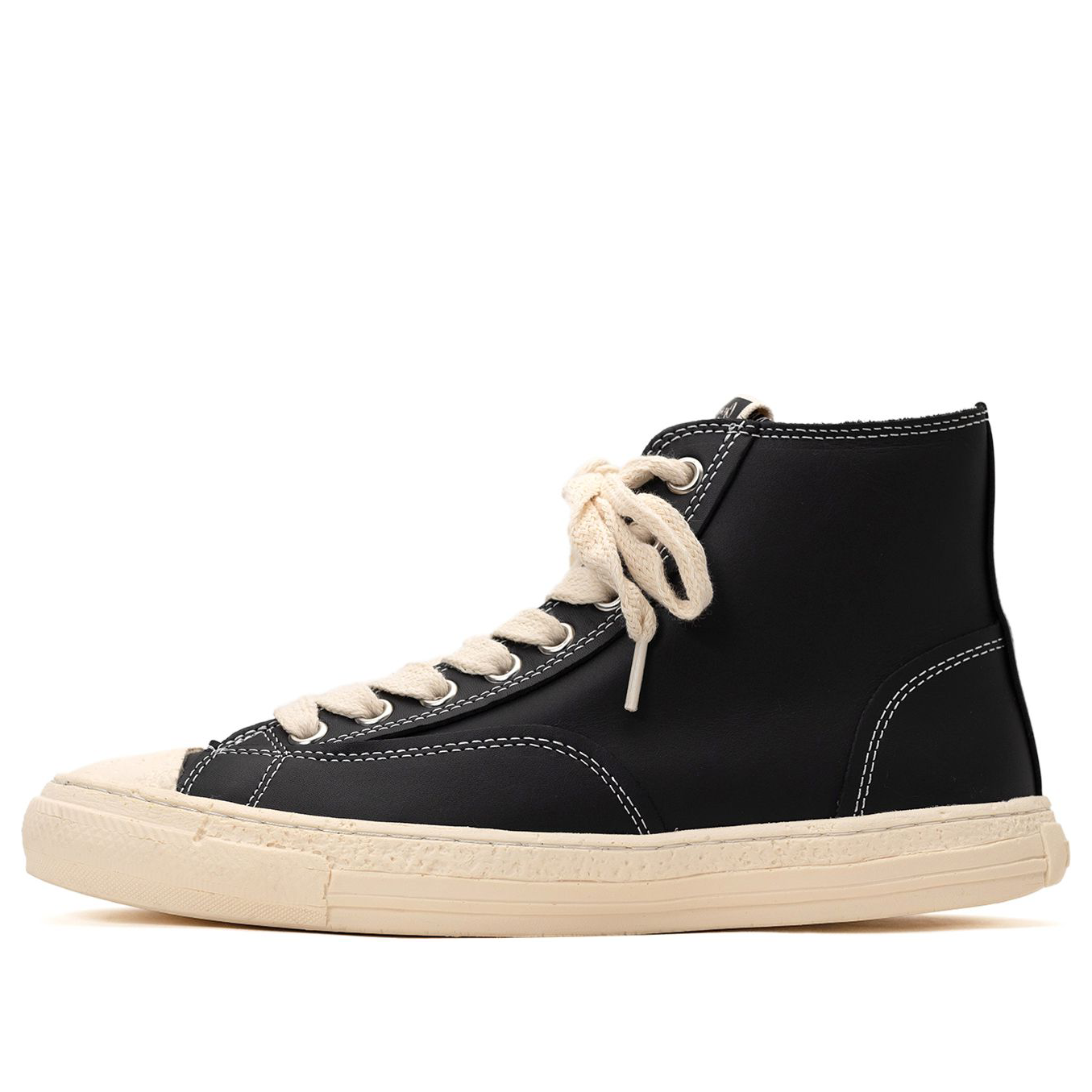 Maison MIHARA YASUHIRO PAST Sole Leather High-top Sneaker 'Black' S09FW201-BLK