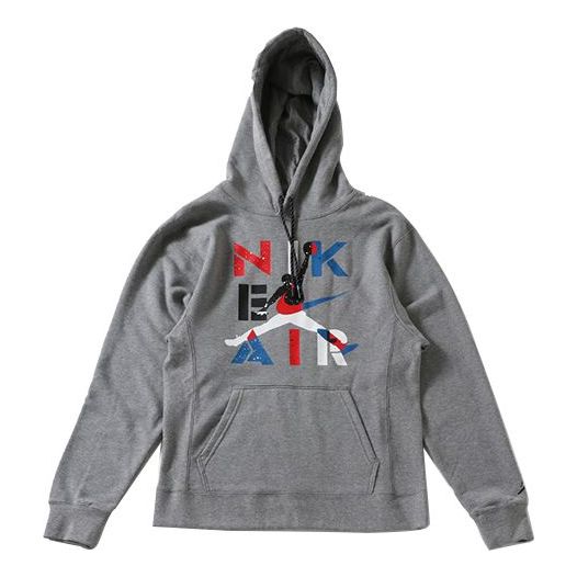 Men's Air Jordan 4 J Lgc Po Hoody Chest Printing Gray CQ8291-091