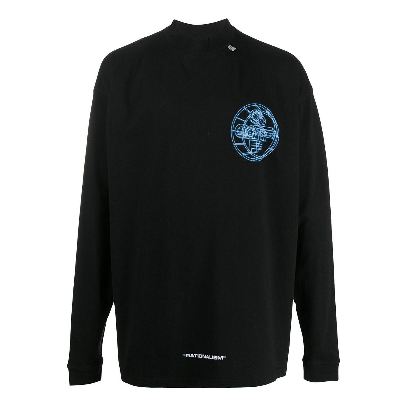 Men's Off-White Alphabet 3D Pattern Printing Long Sleeves Black T-Shirt OMAB032R201850031088