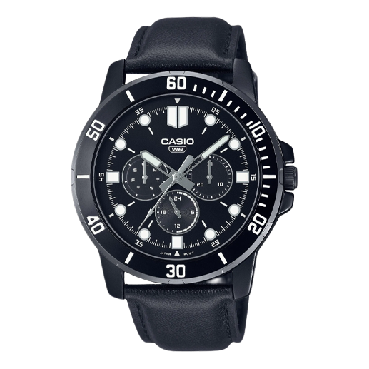 Casio Dress Classic Minimalistic Stainless Steel Analog Watch 'Black Metallic' MTP-VD300BL-1E