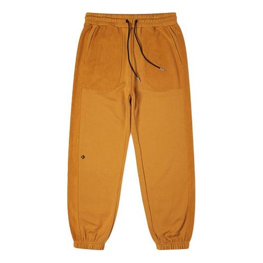 Men's Converse Logo Embroidered Loose Fleece Bundle Feet Sports Pants/Trousers/Joggers Wheat 10023521-A01