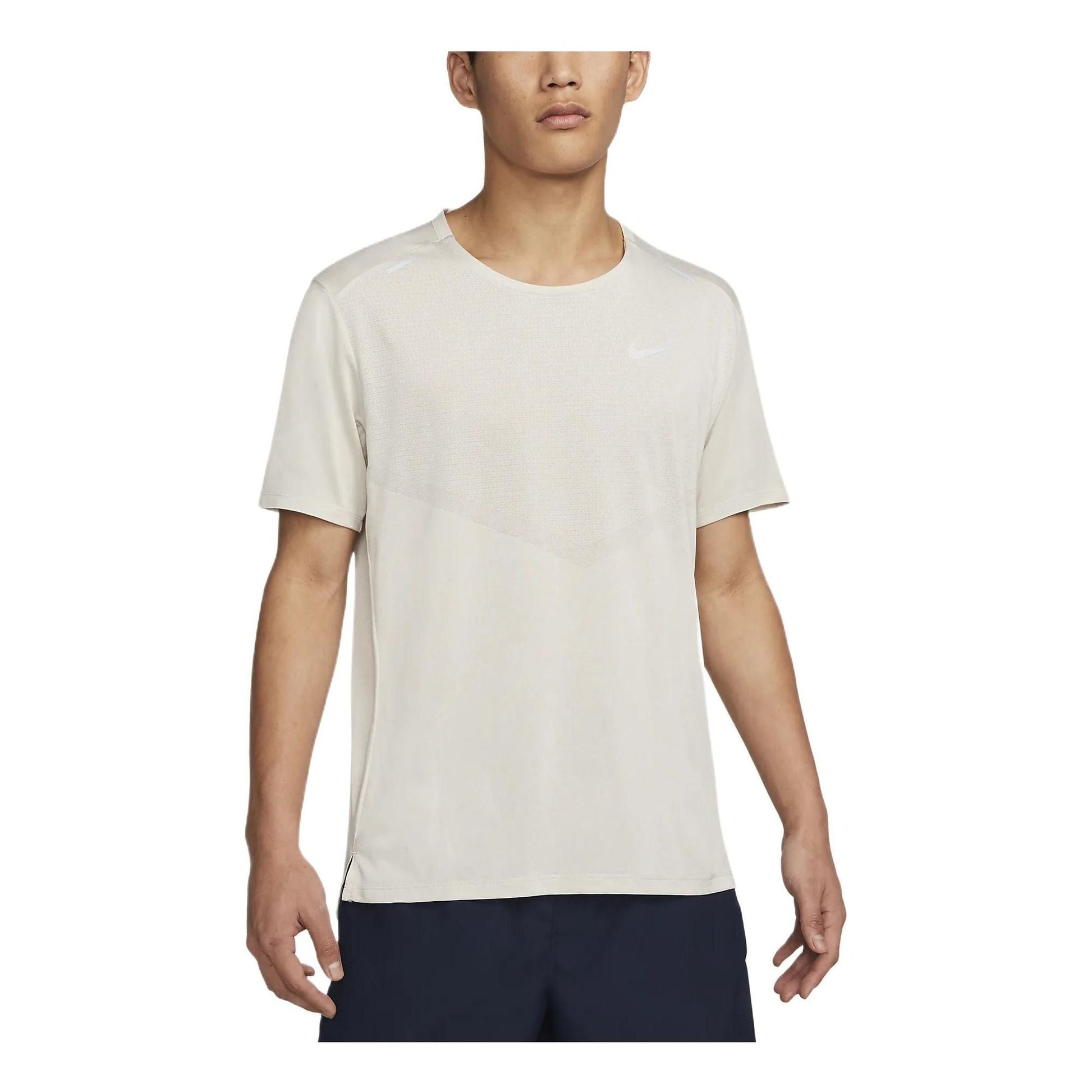 Nike Dri-FIT Rise 365 Breathable Soft Solid Color Running Short Sleeve Gray CZ9185-073