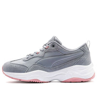(WMNS) PUMA Cilia Suede Trainers Grey/Pink 370283-02