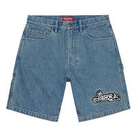 Supreme SS21 Week 13 Handstyle Denim Painter Short SUP-SS21-728-BLU