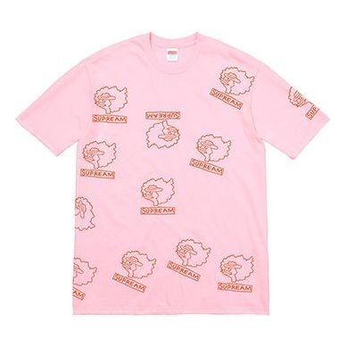 Supreme FW17 Gonz Heads Tee Light Pink Sausage Mouth Cartoon Short Sleeve SS18-0278