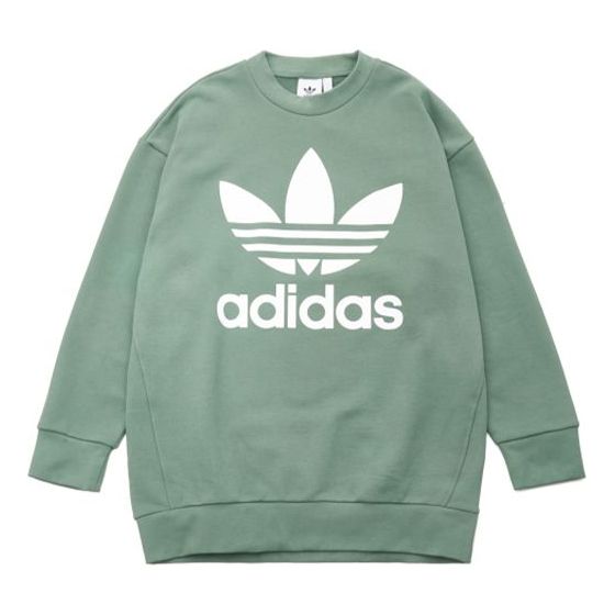 adidas originals Tref Over Crew Loose Casual Round Neck Pullover Green DH5770