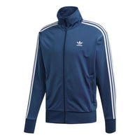 adidas originals Firebird Logo Printing Sports Stand Collar Jacket Blue FM3810