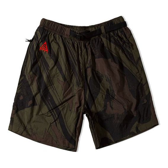 Nike ACG Casual Elastic Waistband Shorts Full Print Green CK9249-325