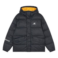 New Balance Logo Print Down Jacket Asia Sizing 'Black Orange' AMJ13334-BK