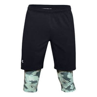 Under Armour Launch SW Long 2-in-1 Logo Shorts 'Black Green Camo' 1355480-424