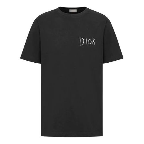 DIOR Embroidery Sketch Signature Logo Unisex Black 943J602E0554_C980