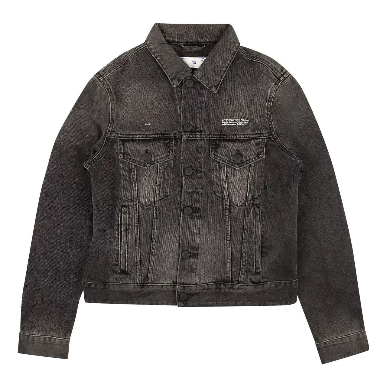(WMNS) Off-White Denim Long Jacket 'Black' OWYE012E20DEN0040610