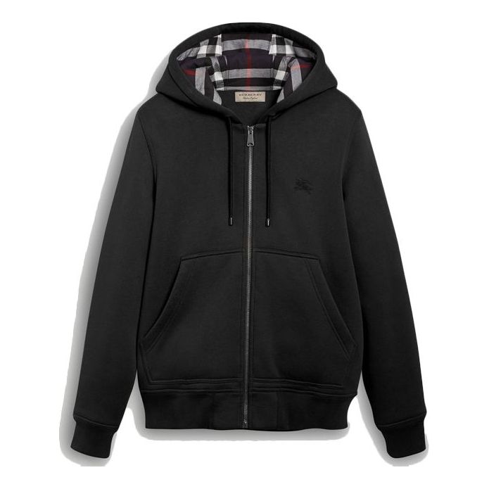 Burberry Check Plain Weave Zipper GS Black 40617991