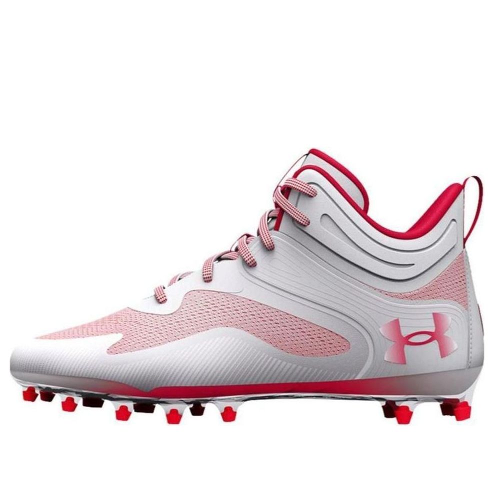 Under Armour Command MC Mid Lacrosse Cleats 'White Red' 3025639-101