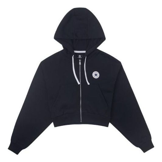 (WMNS) Converse Retro Chuck Full Zip Hoodie Asia Sizing 'Black' 10025888-A01
