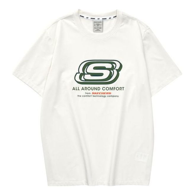 Skechers Logo T-Shirt 'White Green' L223U162-0074