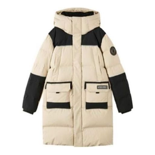 (GS) Skechers Hooded Long Down Jacket 'Beige Black' L422B010