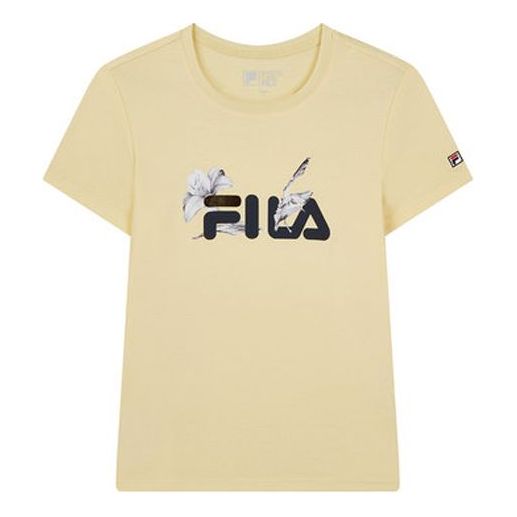 (WMNS) FILA City Subject Printing logo Alphabet Short Sleeve Yellow F11W018136F-YE