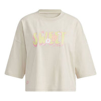 (WMNS) adidas neo May Love Tee Alphabet Printing Sports Round Neck Short Sleeve Bauxite Brown H62002