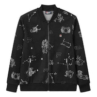 FILA Casual Sports Knit Printing Jacket Black F11M038507F-BK