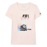 (WMNS) FILA Alphabet Pattern Printing Sports Minimalistic Short Sleeve Pink F11W028148F-PK