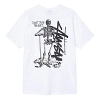 Stussy Dont Take The Bait Tee Skeleton Large Logo Short Sleeve Unisex White 1904423-WHITE