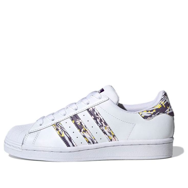 (GS) adidas originals Superstar J 'White Purple Yellow' FW0793