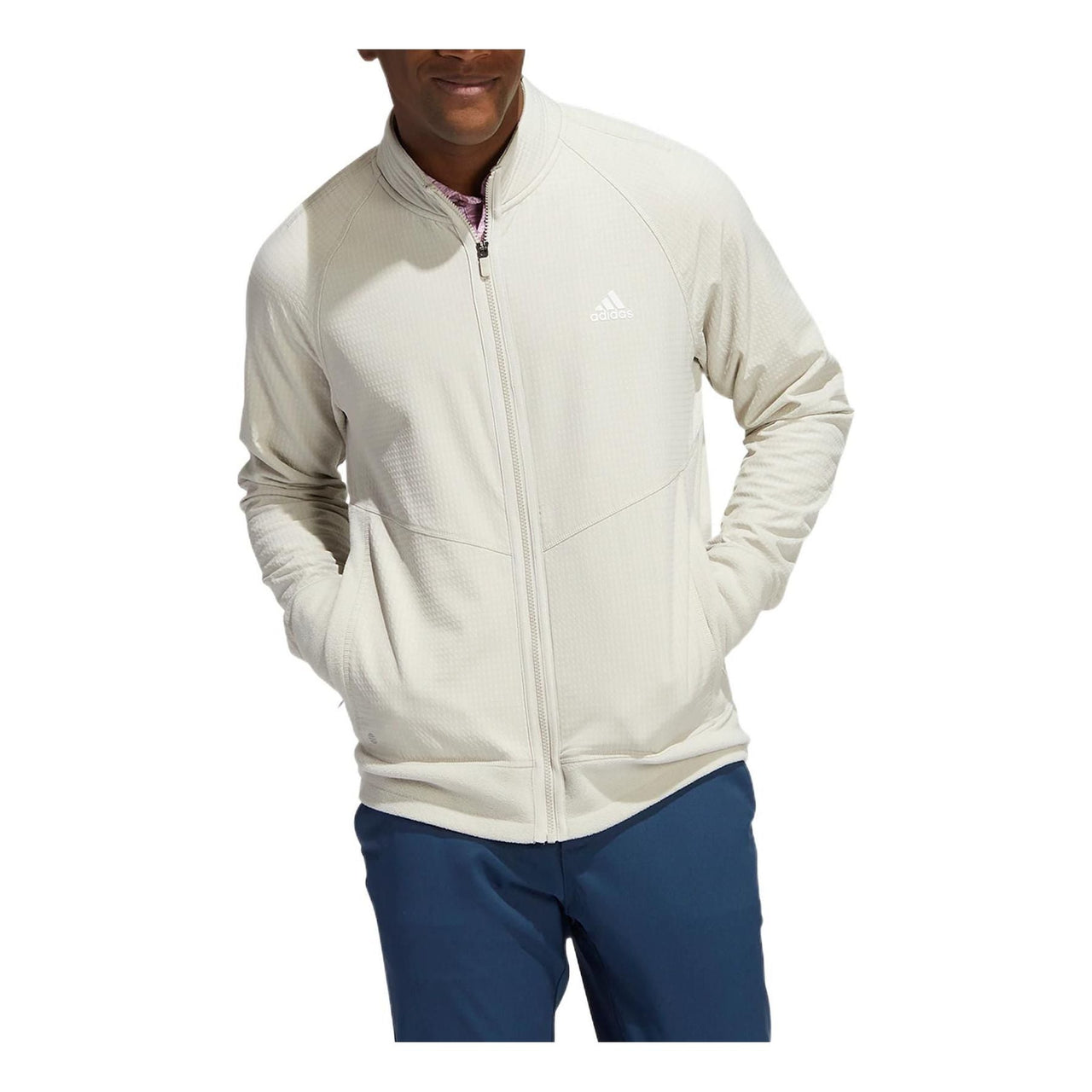 Men's adidas Stmnt Fz Jkt Solid Color Small Logo Zipper Cardigan Long Sleeves Jacket White HM7376