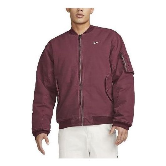 Nike Life Woven Flight Jacket 'Night Maroon' DX0681-681