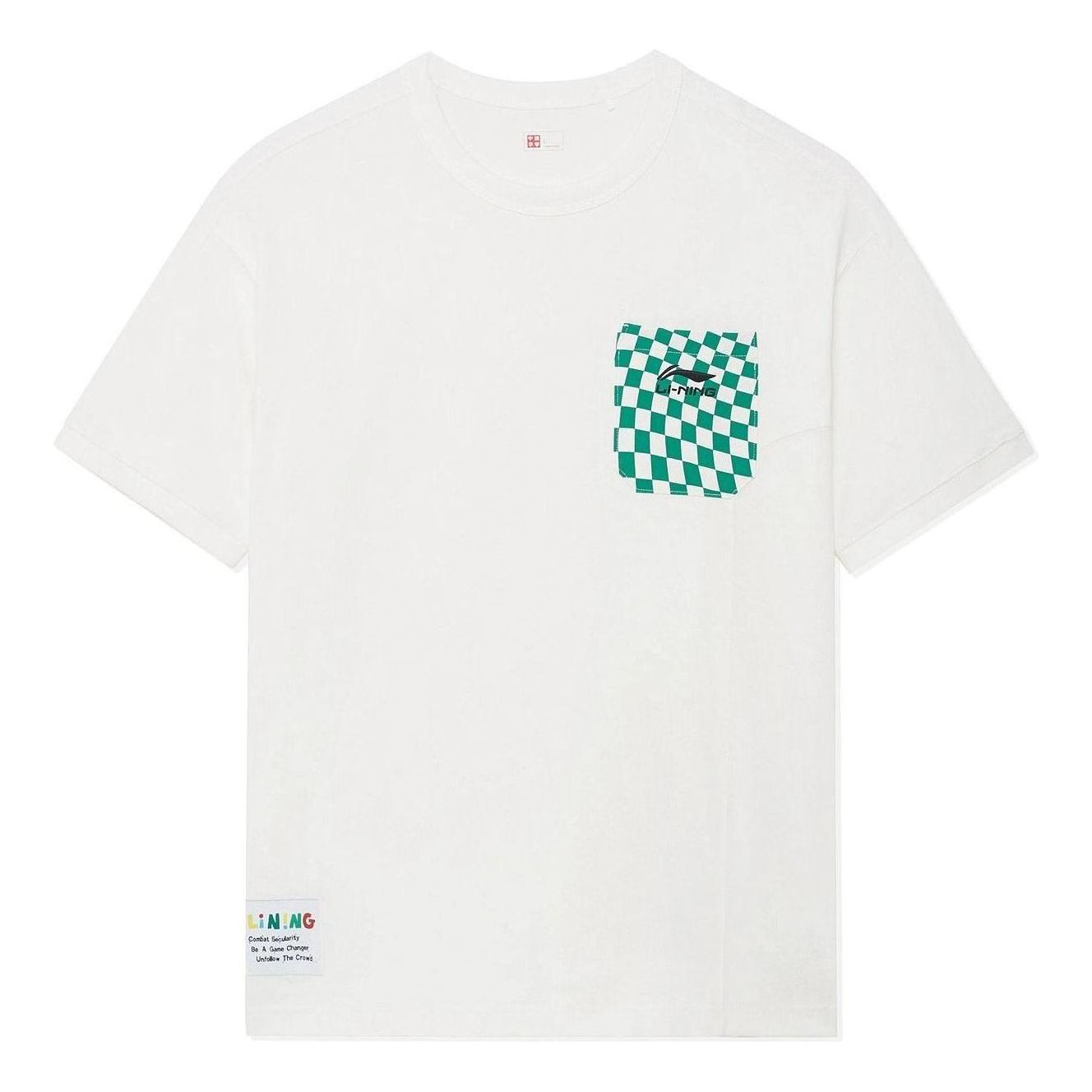 Li-Ning x Rooovie Logo Pocket T-shirt 'White' AHSSB57-1