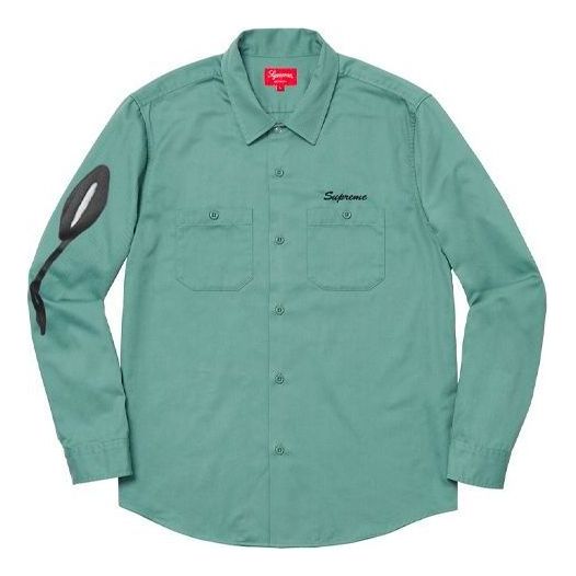 Supreme FW18 Rose Shirt 'Teal' SUP-FW18-100