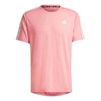 adidas Own the Run 3-Stripes T-shirt Asia Sizing 'Pink White' IP2045