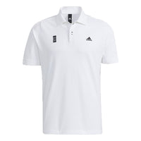 Men's adidas Wj Casual Sports Breathable Double Buttons Short Sleeve White Polo Shirt H39323