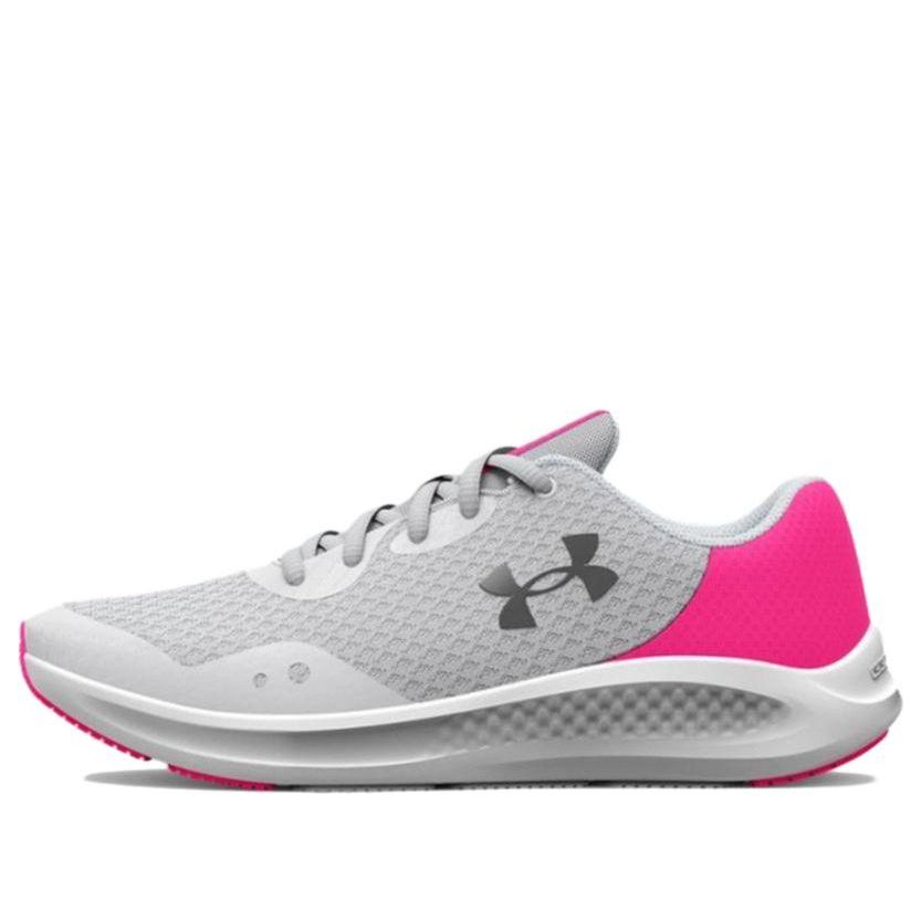(GS) Under Armour Charged Pursuit 3 'Halo Grey Electro Pink' 3025011-100