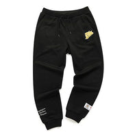 FILA FUSION Casual Sports Printing Bundle Feet Knit Sports Long Pants Black T11M112608F-BK