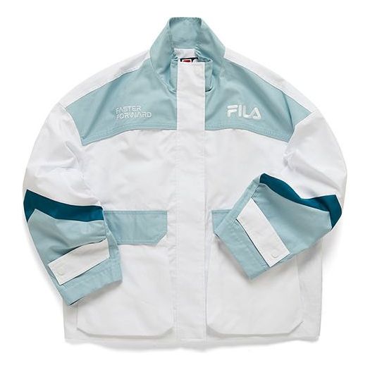 Fila FUSION Woven Loose Casual Colorblock Jacket White T11W113708F-WT